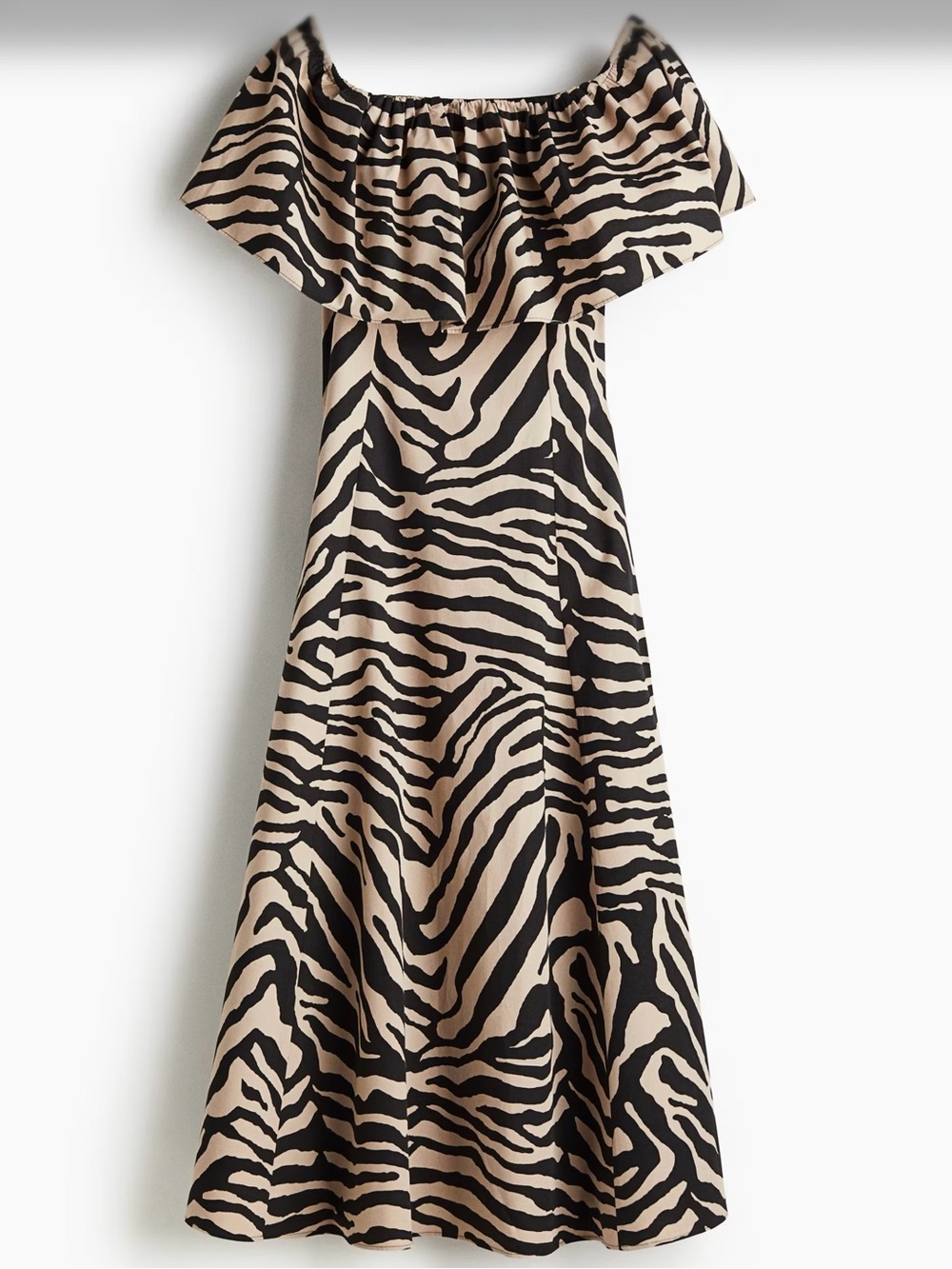 H&M FLOUNCED OFF-THE-SHOULDER DRESS l